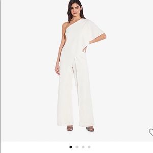Adrianna Papell white flutter sleeve jumpsuit